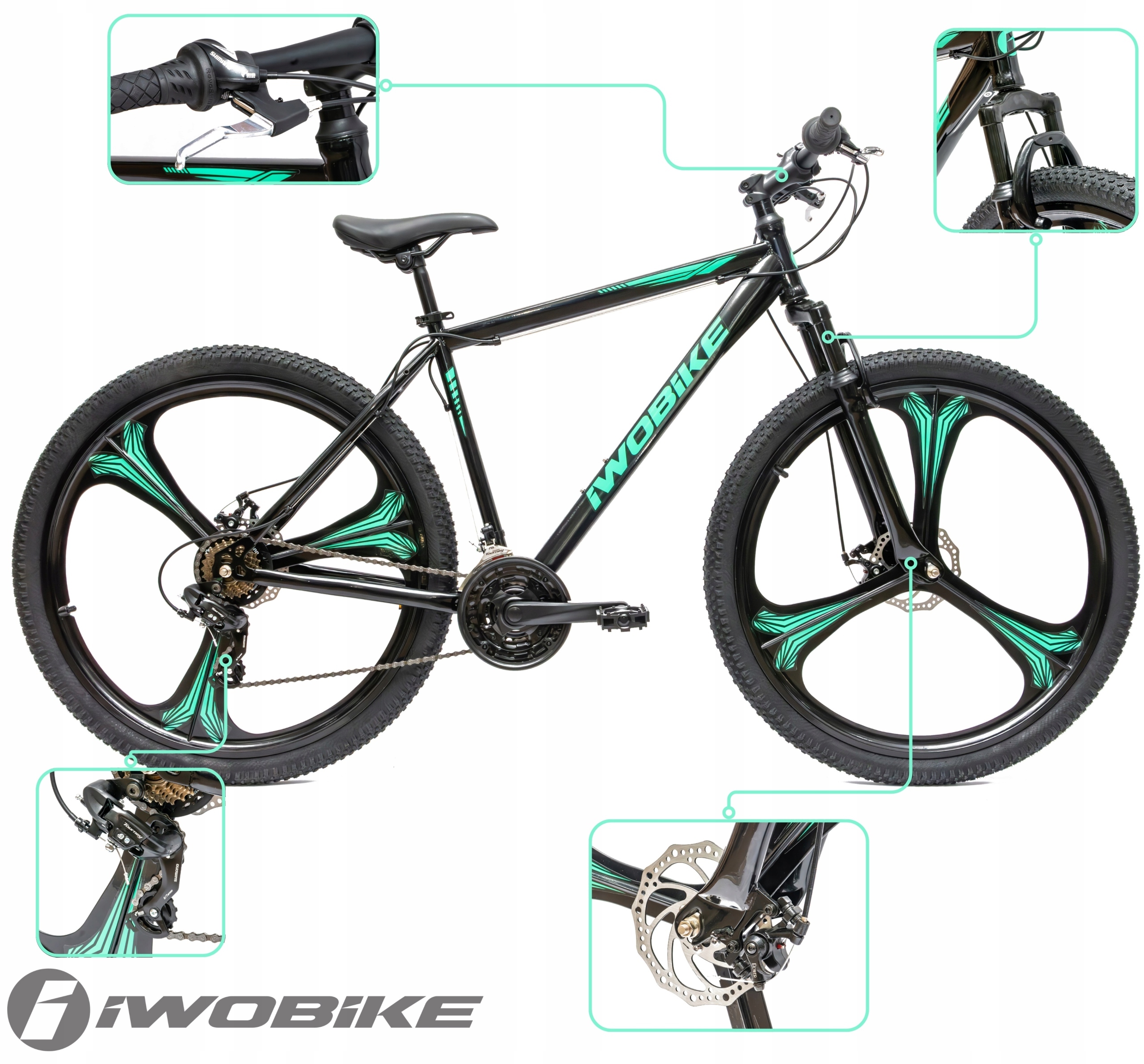 Rower Męski Górski 29" MTB Wytrzymały Shimano Amortyzacja Tarcze 2025 MOCNY - obrazek 11