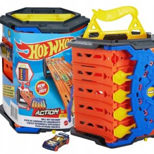 ZESTAW DO ZABAWY TRANSPORTER HOT WHEELS ROZWIJANY TOR WYŚCIGOWY + SAMOCHÓD