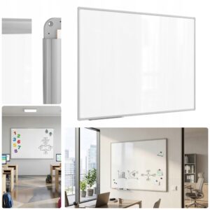 TABLICA MAGNETYCZNA SUCHOŚCIERALNA 120X90CM ALUMINIOWA RAMA MARKERY