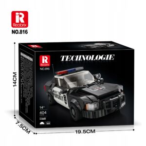 Samochód Policyjny Radiowóz Klocki Reobrix 404 Elementy Model 1:24 PREZENT